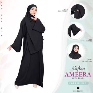 *New Arrivall*Kaftan Ameera With Free Shawl Awning Tali Cey Plain (READY STOCK)