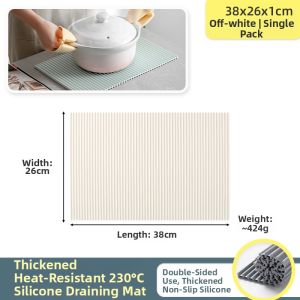 FENGHEDAHAI | Thick Silicone Roll-Up Drain Mat Heat Resistant Non-Slip Heatproof Kitchen Mat