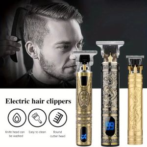 Electric hairdresser with LCD screen retro oil head carving hairdresser hairdresser-precise trimming