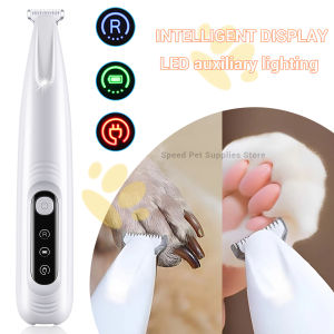 New Dog Paw Trimmer with LED Light Fully Waterproof Pet Hair Trimmer with LED Display Dog Clippers for Grooming 18mm Widen Blade