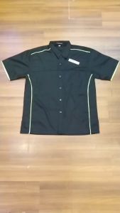 Baju Kemeja Seragam Kerja Wearpak pdl Hitam Lis Kecil ada kantong Bahan Drill