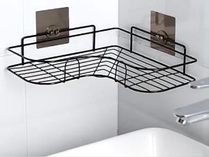 Rak Kamar Mandi Stainless Tempel Dinding Tanpa Paku Rak Siku Rak Sudut Stainless Rak Serbaguna