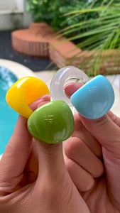 Ingemark 6 Colors Trendy Simple Irregular Acrylic Rings Women Vintage Colorful Resin Knuckle Rings New Year Aesthetics Jewelry