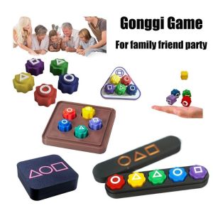 Hot Sales Korean Folk Game Sets Dice Party Game Props Square Circle Triangle Family Stone Catching Game Props Gonggi Jack Set for Kid