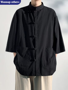 Ice Silk Ramie Chinese Style Short Sleeve Shirt