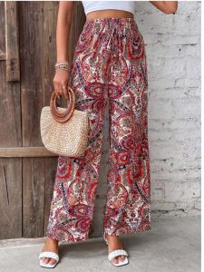 Bohemia Spring/Summer New Arrival Elastic Waist Print Fashion All-Match Casual Loose Pants Pants Sun Protection Beach Pants for Women