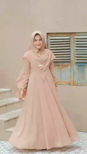 Mayra Syari Gamis Crinkle Plus Kerudung Ready Sampai Ukuran Jumbo 3XL LD 120cm Sleting Depan Busui Friendly Dress Free Jilbab Syari Bisa COD Maxi Terbaru Kekinian Lebaran 2026