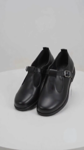 Otto 41700054 Ravi Girls T-Strap Genuine Leather Black Shoes