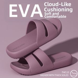 MIDANGDANG | Soft EVA Slippers for Women Quiet Steps Non Slip Indoor House Slippers Comfortable Cushioning Thick Soles 3.5cm Silent Odor Resistant Bathroom Slippers 2025 New Style