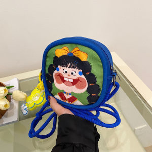 Rose Girl Cute Cartoon Print Canvas Tote Bag Japanese and South Korean Style Casual Shoulder Bag for Youths