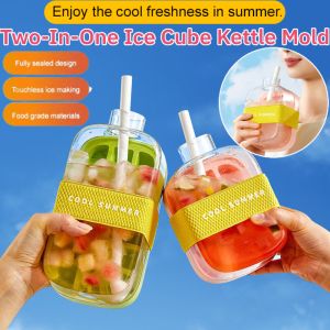 Two-In-One Ice Cube Kettle Mold Portable 36 Grid Ice Cube Kettle Kitchen Making Ice Box Ice Ball Maker
