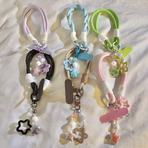 Portable Star Flash Powder Mobile Phone Accessories Womens Style Anti-Loss Hand Strap Versatile Phone Case Compatible Keychain CCD Camera Rope