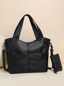 Trendy Soft Leather Large Crossbody Bag Womens Fashionable Mommy Bag Versatile Cowhide Single Shoulder Slant Bag