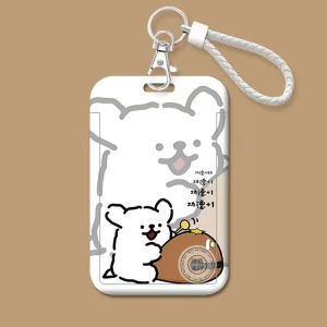 Line Little Dog Couple Emperor Card Holder Campus Student Lunch Card Bus Work ID Card Protector Case School Supplies