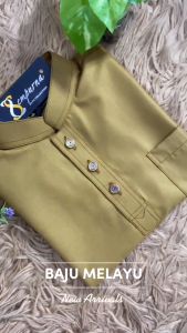 ◆ WARNA OLYMPIC OLIVE GOLD ◆ BAJU MELAYU SLIM FIT KAIN COTTON / BAJU MELAYU RAYA OLYMPIC OLIVE GOLD SEPASANG BUDAK & DEWASA (C021BM ) BMC