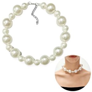 Kate Big Pearl Combination Necklace Kalung Mutiara Jumbo Besar Choker Korea Handmade Fashion