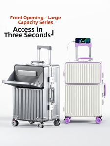 Jinlv | Front Opening Aluminum Frame Carry-On Luggage 20 inch