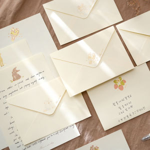 Wild Song Gold Stamping Letter Paper Set Romantic Niche Gift for Boyfriend Girlfriend Birthday High-End Feels Envelope Included