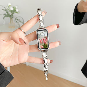 Dây Đeo Cổ Tay Bằng Da Thể Thao Bằng Kim Loại Cho Huawei Band 9/8 Dây Đeo Cổ Tay Nam Mới Mùa Hè Dây Đeo Đồng Hồ Thông Minh Cao Cấp Cho Nam Và Nữ