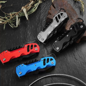12-IN-1 Multi-tool Pocket Knife Buckle Hanger Tool Set Foldable Multifunctional Tool with Opener Knife Screwdriver File