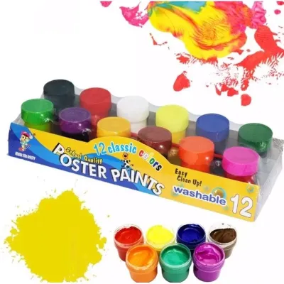 Color poster paints 6 color 12color washable paint school supplies