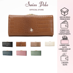Swiss Polo Ladies PU Leather Magnet Fastening With Push Button Fastening Long Purse - Multi Colour SLP 17