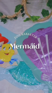 Balon Foil Karakter Ariel Mermaid ekor Ikan Duyung anak Perempuan Jumbo Satuan