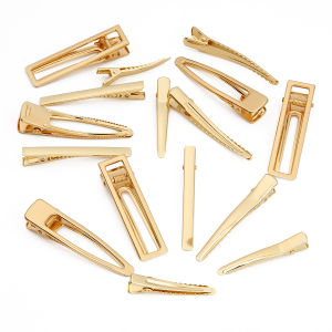 1-2pcs/bag 14K Gold Plated Brass Pointed Drip Duck Mouth Clip DIY Jewelry Findings Making