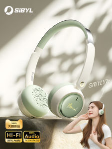 SIBYL Wireless Bluetooth Overhead Earphones Noise Reduction Womens Gift Headset Vintage Style with Microphone Support