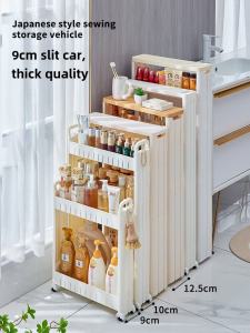Ultra-Narrow Gap Shelf for Kitchen Fridge Storage Organizer 10cm Bathroom Space Saving Rack behind Door Cart for Adults
