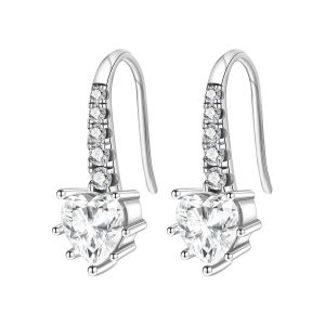 MISEFF S925 Sterling Silver Earrings Love Heart Earrings Original Fashion Jewelry For Women Birthday Gift Valentines Day Gifts