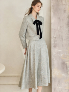 Roey s house | French Style Chic Gray Womens Fall Two-Piece Suit