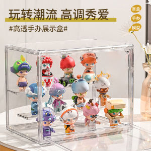 Luxury Acrylic Storage Box with Magnetic Doll Toy Display Stand Desktop Multi-layer Anime Figurines Organizer Transparent