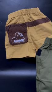 กางเกงขาสั้นเด็กแต่งกระเป๋าคาดเอว (STREET204)