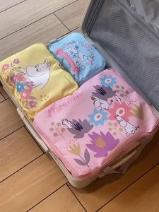 Japanese Style Cartoon Moomin 3 Piece Travel Storage Set Portable Luggage Organizer Handy Underwear Sorting Pouches