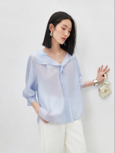 Vero Moda | Áo Blouse Mới Thu Tencel Lông Cừu Nếp Li Mỏng 1 Cái