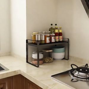 ชั้นวาง ยืดหด 1/2ชั้น ชั้นวางใต้ซิงค์ สแตนเลส ชั้นวางเครื่องปรุง ชั้นวางในครัว ชั้นวาง ชั้นวางในตู้