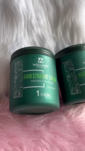 Duỗi tóc Wellmate Argan Collagen xanh (1000ml x2) mềm hóa nhanh tóc thẳng mượt mùi dễ chịu