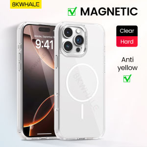 BKWHALE แม่เหล็กโปร่งใสโทรศัพท์กรณี สำหรับ iPhone 17 Pro Max 17Air 16 Pro Max 16e 15 Pro Max 14 Pro Max 16Plus 15Plus 14Plus ล้างฝากหลัง กรอบกันกระแทก