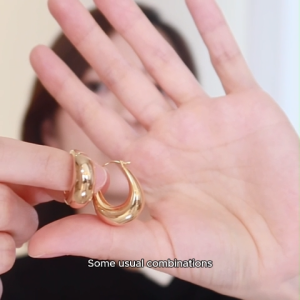 Baillan Copper Alloy Women Gold Moon Earrings Stud Niche Design Light Luxury Jewelry ED1990-T