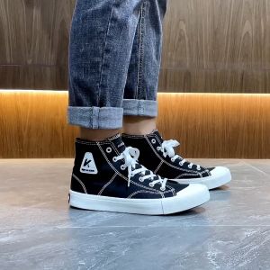 Techdoo Sepatu Sekolah Kanvas Pria Wanita Sepatu Sekolah Hitam Putih Sepatu Warior Sepatu Sekolah Tali Formal Casual KSC409