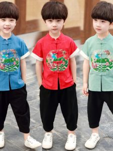 East Whale | Summer Traditional Ethnic Boy Clothing Cotton Thin Short Sleeve