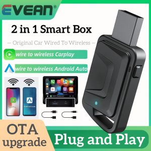 Wireless CarPlay & Android Auto Adapter for Original Car - Plug & Play OTA Upgrade 2.4G/5.8Ghz Low Latency