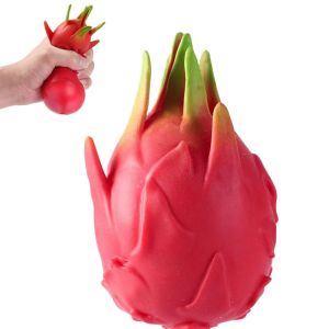 Jumbo Dragon Fruit Squishy Stress Relief Toy Realistic Slow Rising Fruit Squeeze Sensory Toy for Home Office Adults