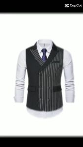 áo gile áo gile nam phong cách hàn quốc thiết kế phối kẻ sọc trẻ trung cá tính và năng động phom vừa phải mặc lên cực đẹp chất vải dày dặn - H65