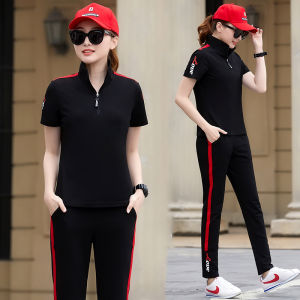 ฤดูร้อน การจับคู่คู่รัก ลำลอง กีฬา ชุดสูท ผ้าฝ้าย แขนสั้น กางเกงขายาว ระบายอากาศได้ดี น้ำหนักเบา ชุดวิ่ง ผู้ชายผู้หญิง