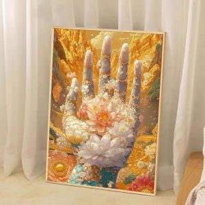 KAYOU | Painting By Numbers on Canvas Kit for Adults Produces Lotus Flowers Drawing Acrylic Paint Oil Picture of Coloring By Numbers Art