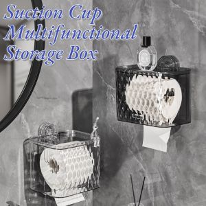 Multifunctional Suction Cup Storage Box Kitchen Wall Hanging Punch-Free Wall-Mounted Storage Rack