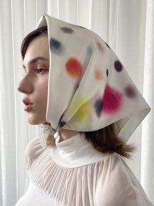 Original Polka Dot Print Scarf Multifunctional Square Scarf Milk Silk Spicy Girl Tube Top High Grade for Couples Students Youth