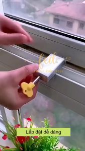 Khóa giới hạn khoảng mở cửa sổ bằng hợp kim kẹp cửa sổ trượt cửa lùa không cần đục lỗ bảo vệ trẻ em ở nhà cao tầng